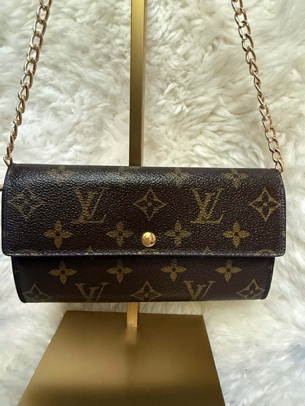 Louis Vuitton Monogram Canvas Wallet in Brown and Gold